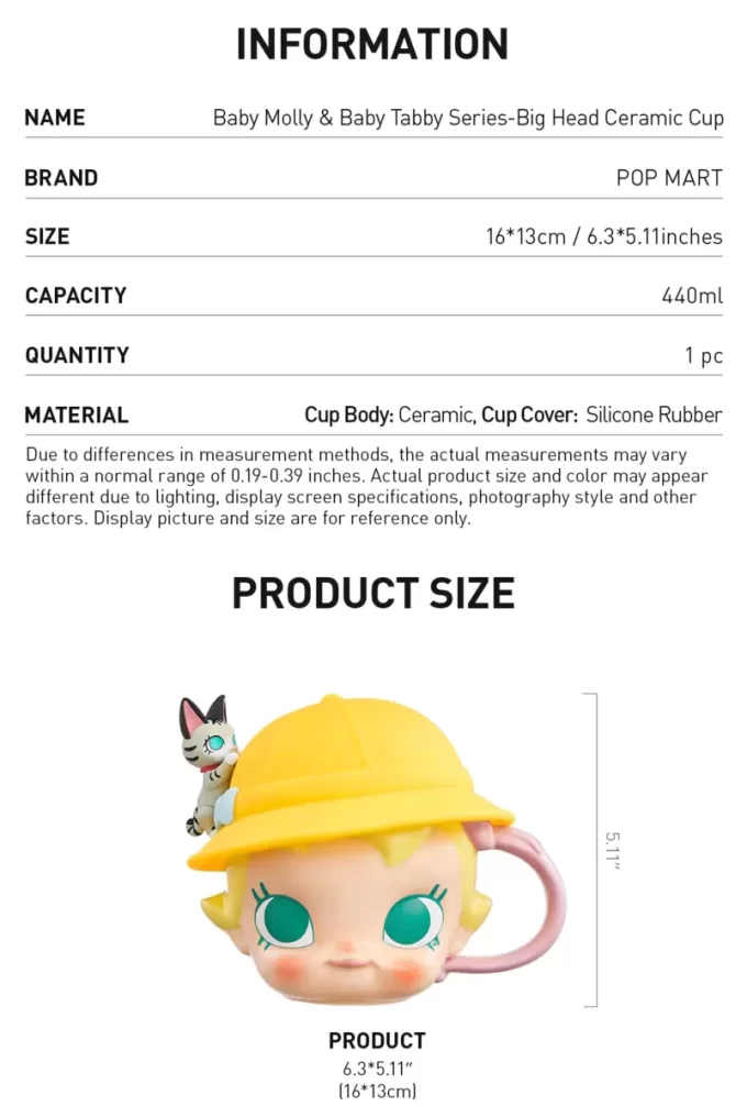 Baby Molly & Baby Tabby Series-Big Head Ceramic Cup