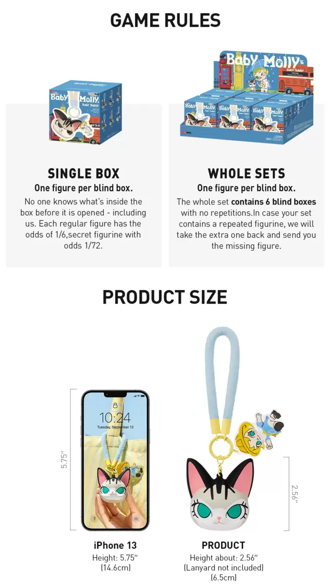Baby Molly & Baby Tabby Series-Pinch Pendant Blind Box Baby Molly & Baby Tabby Series-Pinch Pendant Blind Box