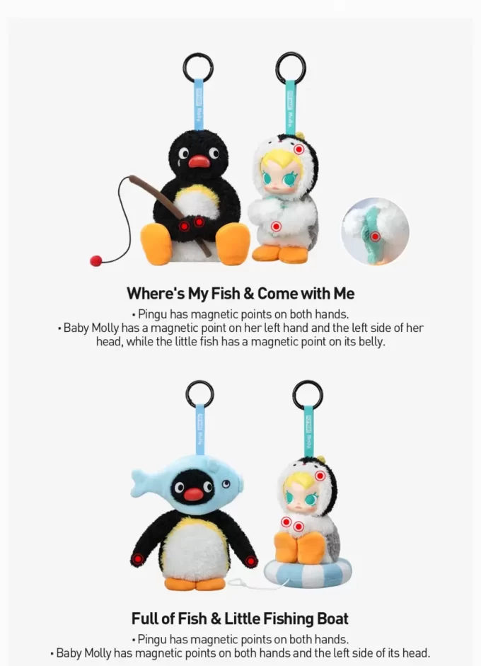 Baby Molly × Pingu Happy Fishing Series-Vinyl Plush Pendant Blind Box