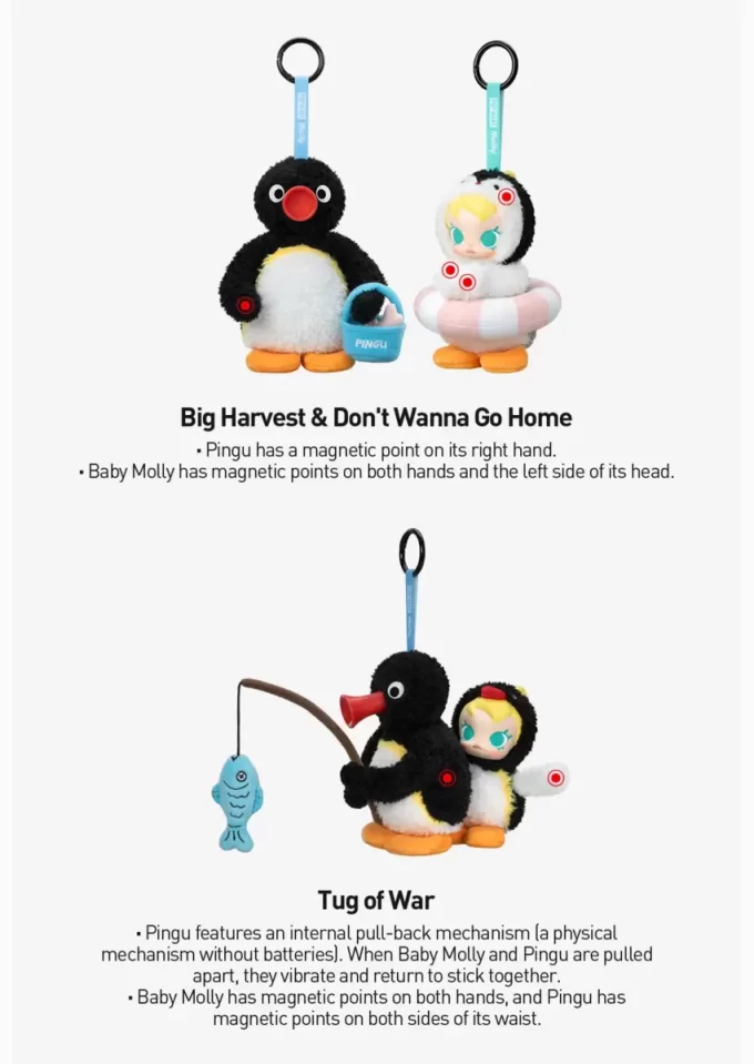 Baby Molly × Pingu Happy Fishing Series-Vinyl Plush Pendant Blind Box