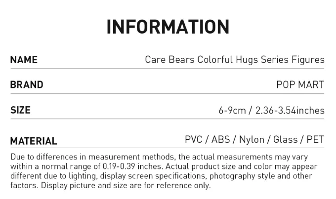 Care Bears Colorful Hugs Series Figures
