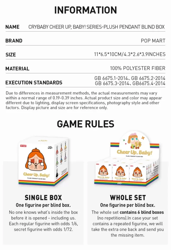 CRYBABY CHEER UP, BABY! SERIES-Plush Pendant Blind Box