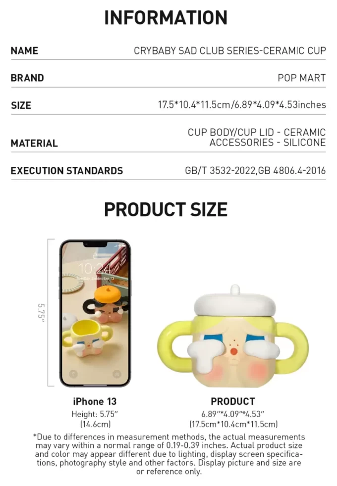 CRYBABY Sad Club Series-Ceramic Cup (Brown)