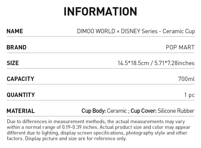 DIMOO WORLD × DISNEY Series-Ceramic Cup
