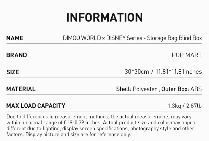 DIMOO WORLD × DISNEY Series-Storage Bag Blind Box DIMOO WORLD × DISNEY Series-Storage Bag Blind Box