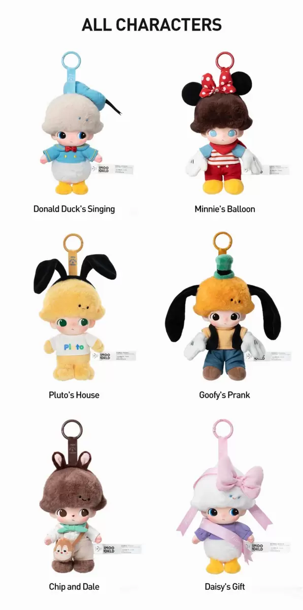 DIMOO WORLD × DISNEY Series-Vinyl Plush Keychain Blind Box DIMOO WORLD × DISNEY Series-Vinyl Plush Keychain Blind Box