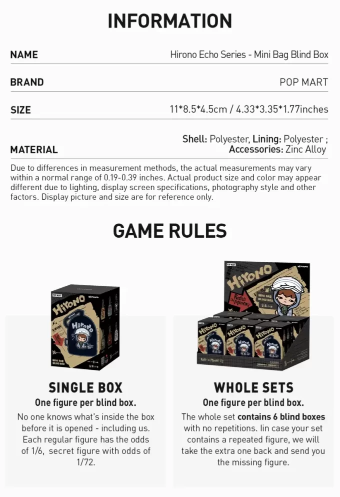 Hirono Echo Series – Mini Bag Blind Box Hirono Echo Series – Mini Bag Blind Box