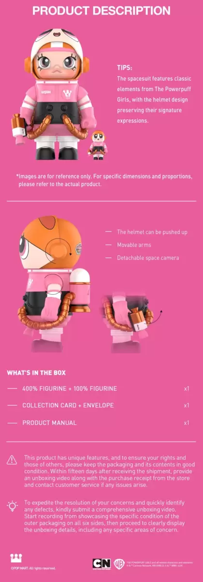 MEGA SPACE MOLLY 400%+100% THE POWERPUFF GIRLS-Blossom MEGA SPACE MOLLY 400%+100% THE POWERPUFF GIRLS-Blossom