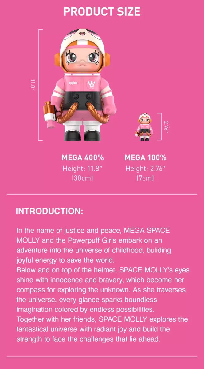 MEGA SPACE MOLLY 400%+100% THE POWERPUFF GIRLS-Blossom MEGA SPACE MOLLY 400%+100% THE POWERPUFF GIRLS-Blossom