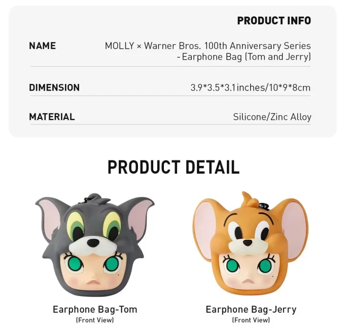 MOLLY X Warner Bros. 100th Anniversary Series-Earphone Bag (Tom And Jerry)