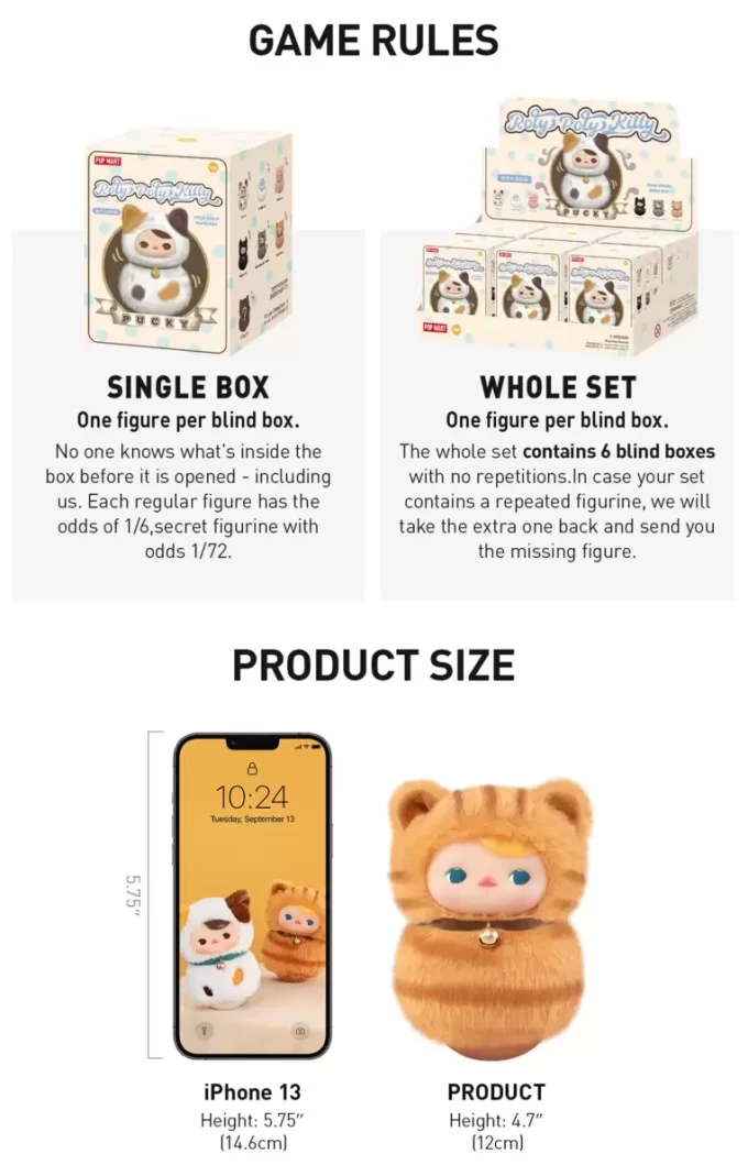 PUCKY Roly-Poly Kitty Series-Vinyl Plush Blind Box