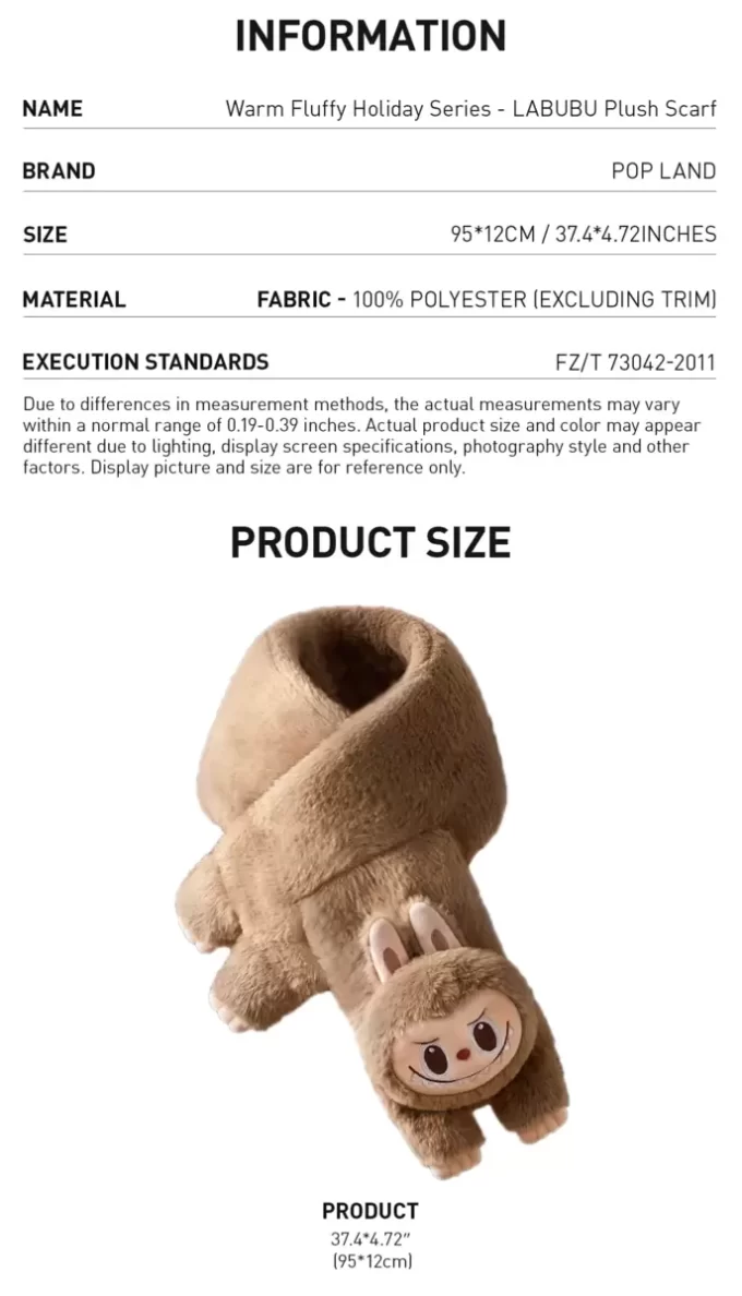 Warm Fluffy Holiday Series- LABUBU Plush Scarf