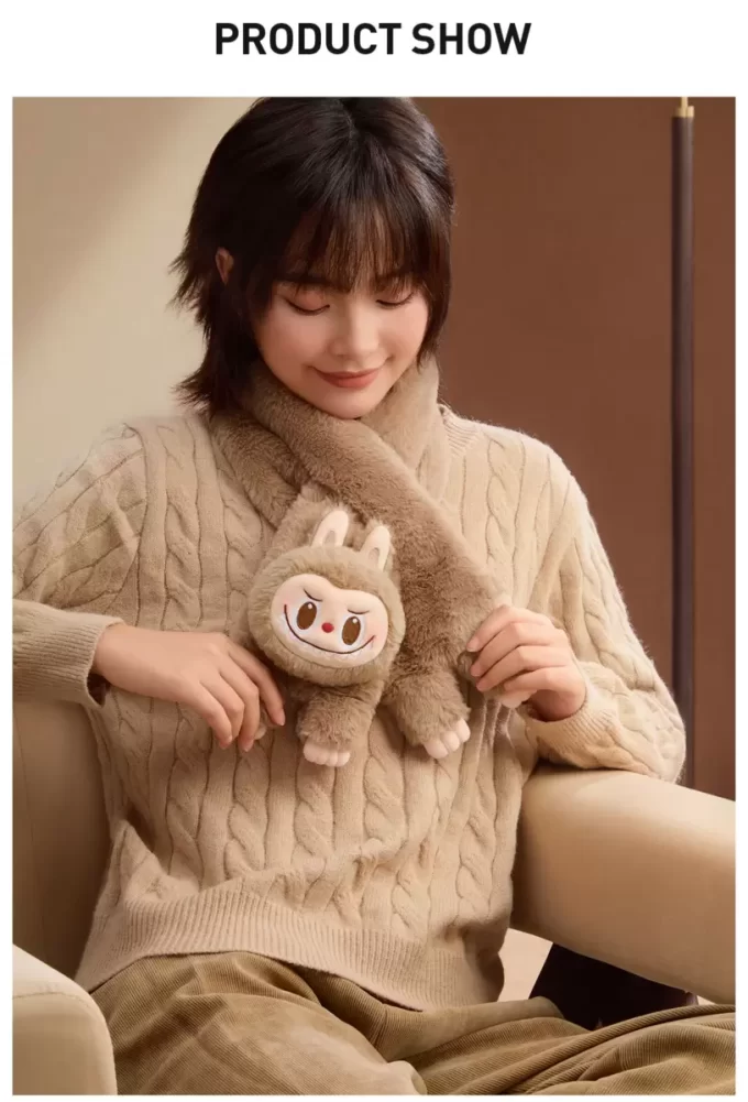 Warm Fluffy Holiday Series- LABUBU Plush Scarf